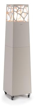 Planika - Pyramid, Stufa da Patio Moderna, Caminetto da Esterno, per Giardino con Copertura (grigio seta)