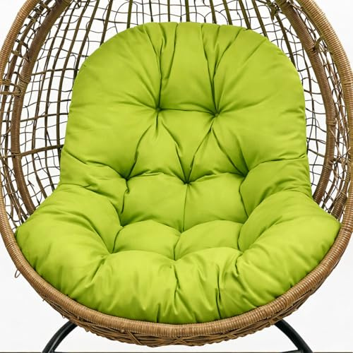 Genérico Cojín para Silla Colgante, Cojín Silla Huevo Exterior Impermeable con Relleno de PP, Lazos de Sujeción y Fácil Limpieza para Jardín, Terraza o Balcón,Verde