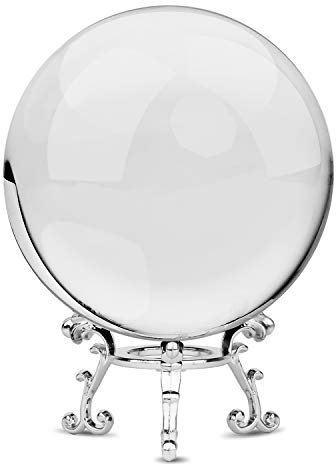 MerryNine 80 mm Foto-K9-Kristallkugel mit stilvollem Metallständer und Mikrofaser-Tasche, Dekorations- und Fotografie-Zubehör (Transparent)