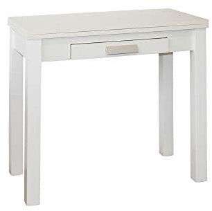 Mesa de Cocina - Modelo HENA - Color Blanco/Blanco - Material MDF/Madera - Medidas 80 x 40/80 x 76 cm