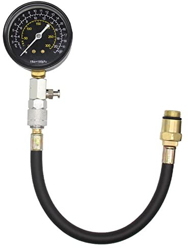 fanelod 2 Motor-Kompressionstester, empfindliches Motor-Kompressionsmessgerät, 0–300 PSI Kompressionsprüfer, Kompressionsinstrument, Drucktest-Set für Auto, Motorrad
