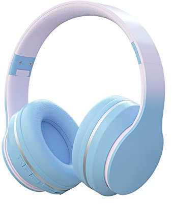 Usoun Cuffie Wireless Over-Ear, Cuffie per Bambini Bluetooth Senza Fili, cuffie bambini con Microfono, HiFi Stereo, Cuffie Wireless e Cablate, Micro SD/TF per Bambini/bambino/Adulti/Telefono/PC(Blu)