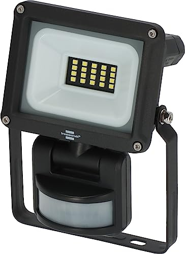 Brennenstuhl LED strålkastare JARO 1060 P (LED strålkastare för utomhusbruk IP65, 10W, 1150lm, 6500K, med rörelsedetektor och skymningssensor)