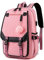 TSLBW Schulrucksack Mädchen Schulranzen, 20-35L Schulrucksack Schultaschen Mädchen, Teenager Schul Rucksack Damen Schulranzen Nylon Wasserdicht Daypack Damen Freizeitrucksack (Rosa)