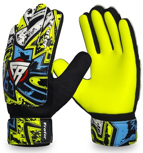 Being fit Profi-Torwarthandschuhe in 6 Farben - 4mm Latex für Kinder ab 4 Jahren bis Erwachsene - Hoher Schutz & Einzigartiges Design (Gelb, Größe 4 geeignet für 6-9 Jahre)