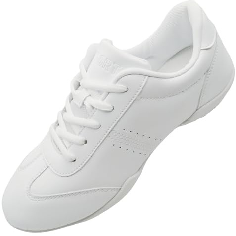 GlideMoves Scarpe da Cheerleading Bianche Taglia 29, per Ragazze, Danza, Giovani, Allenamento Atletico, Tennis, Camminata, Traspiranti, competizioni, acrobazie, Donne Adulte e Uomini