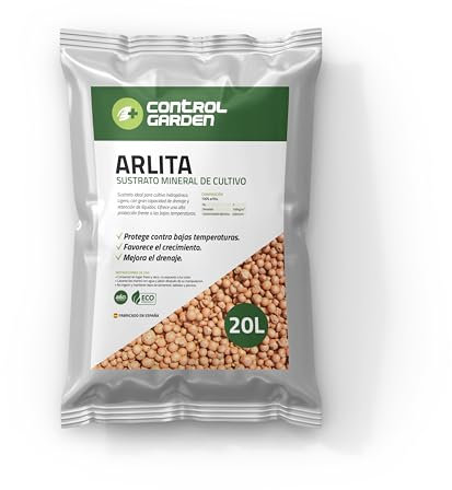 GROWMANIA.ES Control Garden Arlite 20 L | Boules d'argile expansée | Drainage pour pots, cultures et plantes | Fabriqué en Espagne