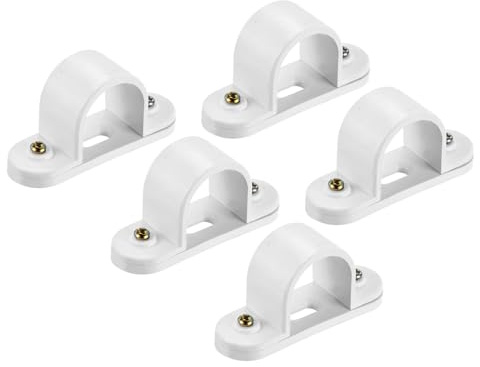 sourcing karta PVC rörhållare 25 mm fäste för rörledning med bas, förpackning med 5 stycken