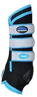 WeatherBeeta Therapy-Tec Stable Boot Wraps, Black/Blue, Medium
