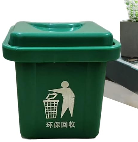 Genérico - Papelera de basura pequeña para dormitorio - Papelera de pared con tapa para cuarto de baño, cocina, hogar, mesas de fregaderos