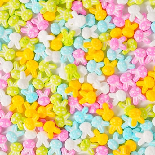 Décors Sucrés Pâques 130 g Multicolores lapin comestibles - Décorations en Sucre pour Gâteaux, Bûches, Cupcakes