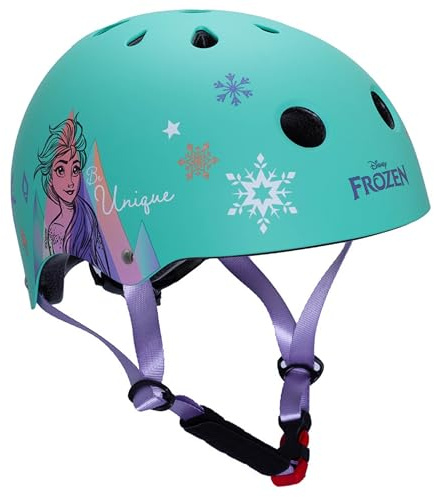 DISNEY Casco da bicicletta SICURO per bambine, per bicicletta, SPORTIVO, REGOLABILE 52-56 cm (DISNEY Frozen)
