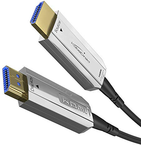 KabelDirekt – optisches 4K HDMI Kabel – 50m (kompatibel mit HDMI 2.0a/b 2.0, 1.4a, 4K Ultra HD, 3D, Full HD, 1080p, HDR, ARC, Highspeed mit Ethernet, PS4, XBOX, HDTV) – PRO Series