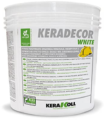 Kerakoll Keradecor Eco White 4 Lt. Pittura Traspirante Idonea Per Bagni E Cucine