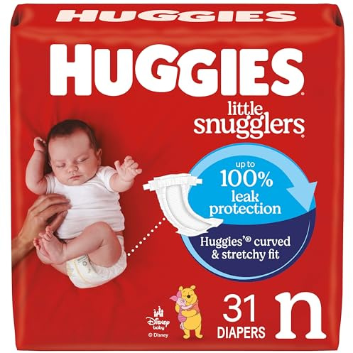 Huggies Size Newborn Diapers, Little Snugglers Baby Diapers, Size Newborn (up to 10 lbs), 31 Count, Packaging May Vary