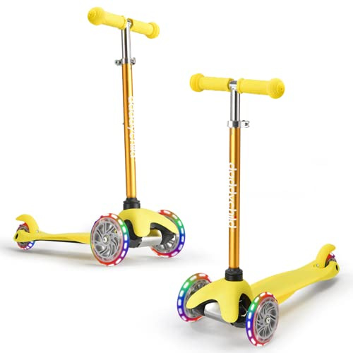 Scooter for Kids Ages 3-5 with Flash Wheels, Kids Scooter 4 Adjustable Height, Toddler Scooter, Mini Kick Scooters for Children, 3 Wheel Scooter for Kids for Girls & Boys Learn to Steer