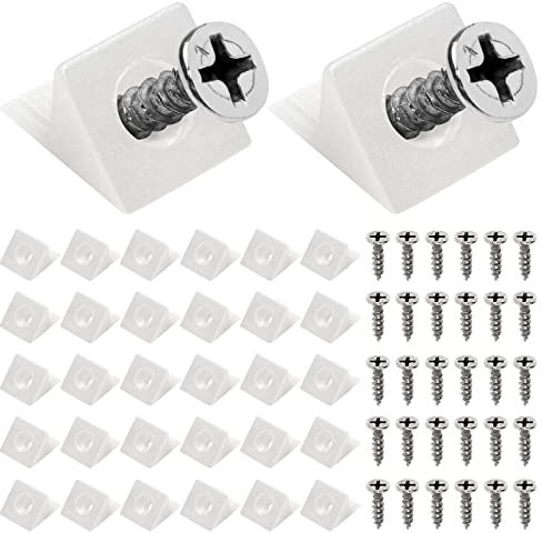 200 Piezas Cuñas de Reparación Soporte Fijación, Cuñas Estabilizadores Posterior Plana Estabilizadores con Tornillos, Cuñas de Inferior Cajón Plastico para Cajones y Muebles - Blanco