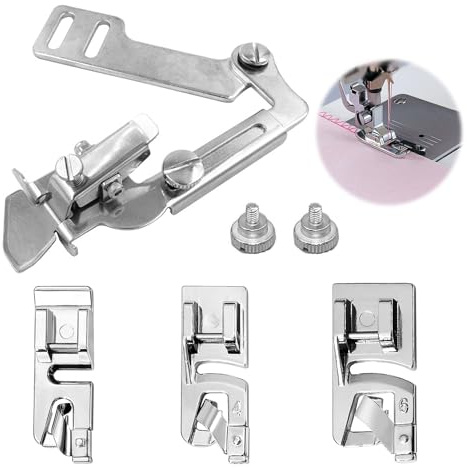 4 Pièces Pied de Biche Machine a Coudre Accessoire Couture Pied Machine a Coudre Pied Presseur Multifonctionnel pour Machine à Coudre pour Types de Machines à Coudre Domestiques Multifonctionnelles