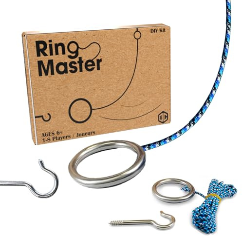 Ring Master® | Juego de Habilidad Ring Toss Gigante | Cuerda de 3 Metros | Juego de Lanzamiento de Anillas Suspendidas para Adultos | Game | Idea de Regalo | OriginalCorner®