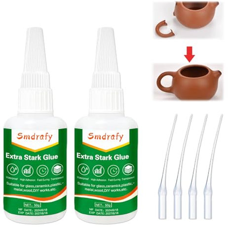 2PCS Colle Forte,Super Glue Extra Forte,Imperméable Transparente Colle Forte,Glue Séchage Immédiat,Colle Instantané Extra-Forte,Pour Verre,Plastique,Céramique,Bois,Pierre,Métal,Artisanat,50g