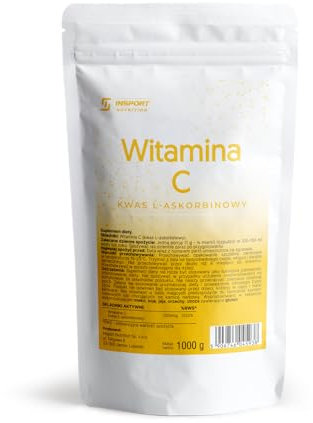 Vitamina C - Acido L-ascorbico - 1000 g di polvere - 1000 mg di vitamina C per porzione - Alta dose di vitamina C - Confezione ermetica con cerniera - Doypack - INSPORT Nutrition