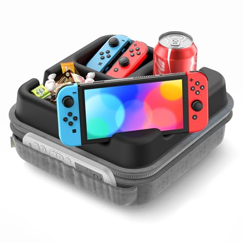 CLESOO 5 en 1 Bandeja Sofá,Portabebidas Sofá con Soporte Tablet Teléfono, Bandeja Sofá Portavasos con Dos Bolsillos Organizadores, Caja almacenaje, Organizador Duradero para Cama, Escritorio, Suelo