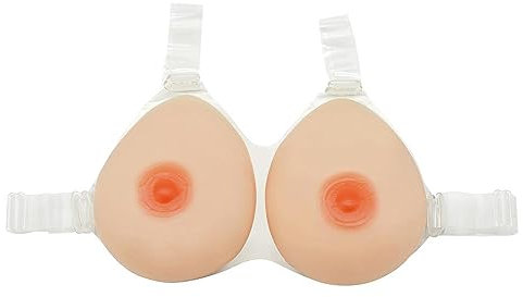 ELMIKA Strap-on Silicone Breast Forms Fake Boobs for Crossdresser Transgender Cosplay Mastectomy Prosthesis D Cup 1000g/Pair