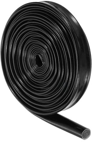 sourcing map Insulation Braided Cable Sleeve,20 Ft-3/8 Inch ID Black, High Temp Silicone Fiberglass Sleeving for Cable Wrap, Automotive Wiring Protection