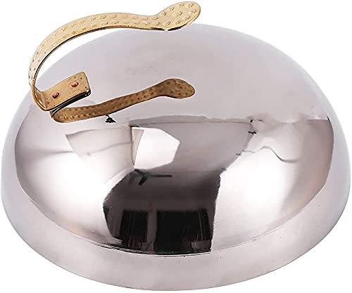 Teppanyaki - Campana de acero inoxidable con tapa de teppanyaki, cubierta de carne, campana de hamburguesa, cúpula derretida, campana de queso, campana de hamburguesa, campana de hamburguesa, 28 x 17