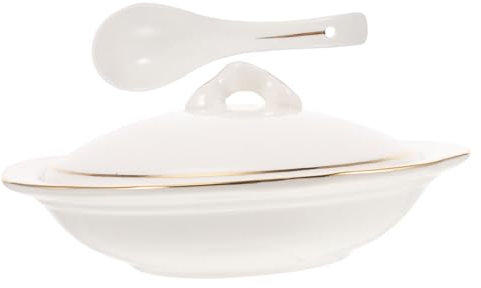 DONFAMDS 1pièce Bol Céramique Avec Couvercle Récipient Pour Soupe Et Plats Cuisinés Pour Maison Les Restaurants Événements Design Élégant Et Pratique
