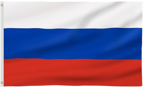 Drapeau russe national russe avec 2 œillets en laiton de qualité supérieure, pour intérieur/extérieur (Russie) 90 x 150 cm