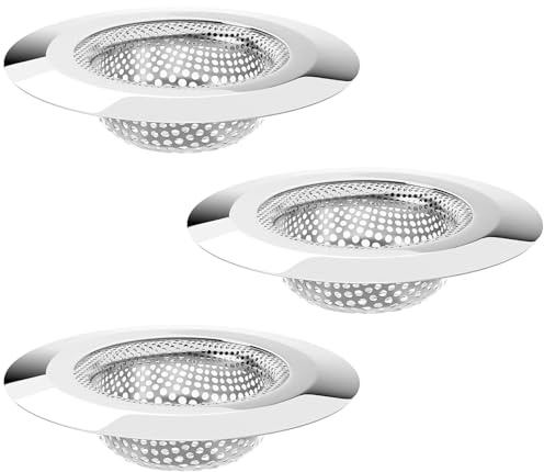 3-Pack,Bathtub Sink Strainer, Stainless Steel Shower Drain Hair Catcher, Bathroom Sink Drain Strainer