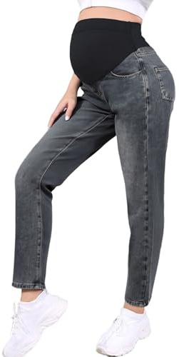 Yhong graviditetsjeans gravida denim jeans byxor över magen bekväm stretch denim byxor för gravida kvinnor