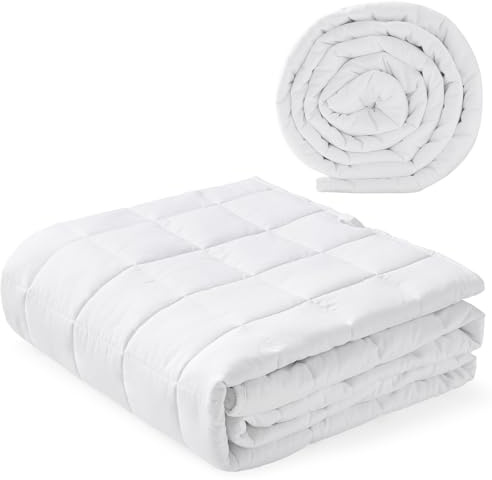 Autsel viktfilt 9 kg 155 x 220 cm, viktfilt, antistress, vit | Vikt filt vuxen för djup sömn, tung filt, terapifilt, avslappningsfilt, fyllning av glaspärlor