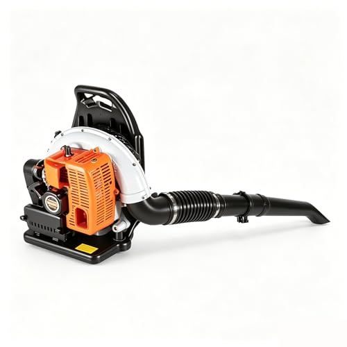 CHIMHOON Soffiatore a benzina da 63 cc, soffiatore posteriore da 2,7 kW, cinghia regolabile, serbatoio da 1,8 l, durata 1 ora, portata d'aria 1080 m³/h, avviamento a fune, soffiatore a 2 tempi