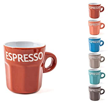 Home 8989500 Tazza Caffè Scritta, Stoneware, Multicolore, Cc 75