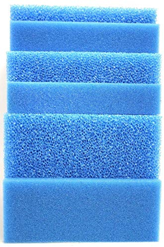Wohnkult Tappetino filtrante in spugna blu, tutte le misure da 50 x 50 x 2 cm - 100 x 50 x 10 cm, grossolana e fine (50 x 50 x 2 cm, fine 30 PPI)