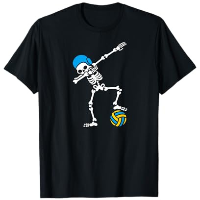 Divertente Dab Dabbing Scheletro Pallanuoto Halloween Nuoto Team Maglietta