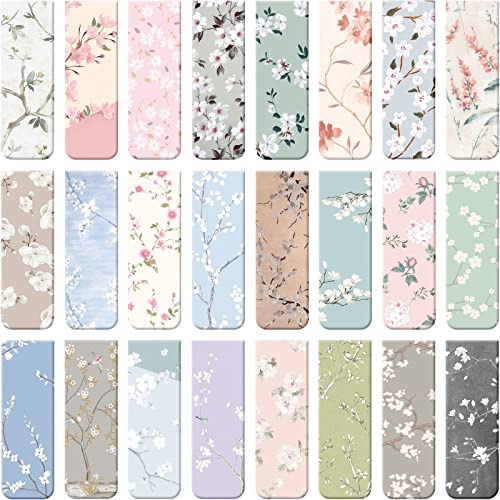 Dianelhall 24 Pcs Magnetic Bookmarks for Women Floral Book Markers Women's Day Gifts Flower Bookmark Assorted Book Magnets Page Markers Clip Bookmarks for Books Lovers Students Teachers Reading