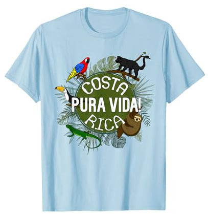 Maglietta Pura Vida Costa Rica! Animali da festa! Maglietta