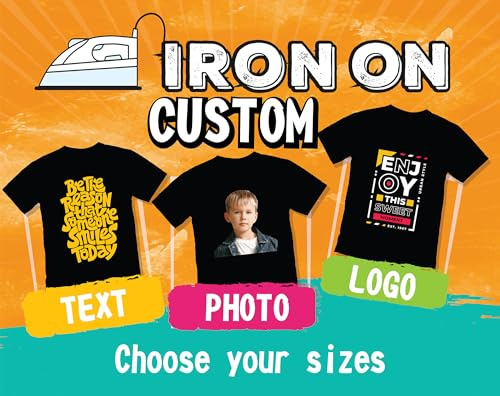 Custom Iron On Heat Transfers - 4.5 Inch Pocket Size - DIY T-Shirt Heat Transfer Ready to Apply DTF Iron On Personalised - Your Custom Design, Gang Sheet Transfers