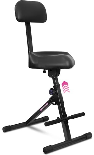 Liquid Stands Guitar Stool Adjustable Stool - Standard Musician Drum Throne with Backrest - Guitar Seat Drum Seat, Musician Chair, Chair for Adults, Kids, Drummer and Guitarist