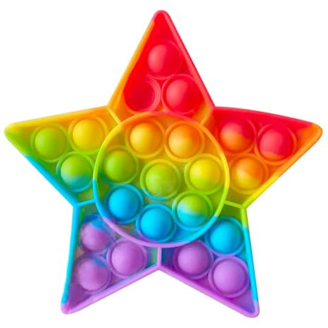Ranzah Fidget Toy | Push Pop stressleksak | Sensorisk bubbelsvamp leksak för barn och vuxna | Leksaker (Stjärnor)