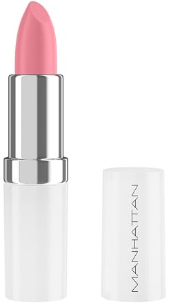 Manhattan Lasting Perfection Satin Lipstick 990 Pink Blush, Lippenstift für intensive, langanhaltende Farbe und feuchtigkeitsspendende Pflege