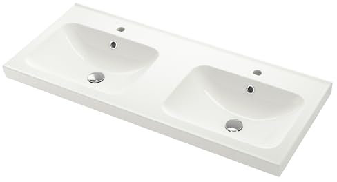 ORRSJÖN Double wash-Basin, 122x49 cm, White