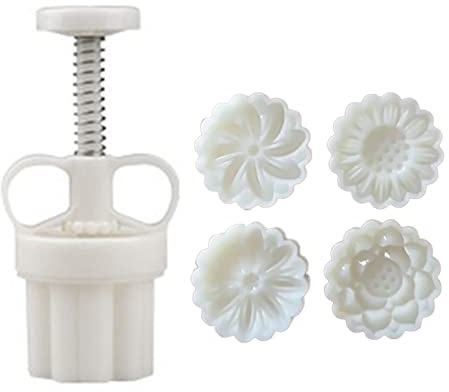 20g Cute Flower Plastic Mooncake Molds Mooncake Mold DIY Baking Accessories Kitchen Gadget for Mid-Autumn Festival Mooncake Stamps Plastic