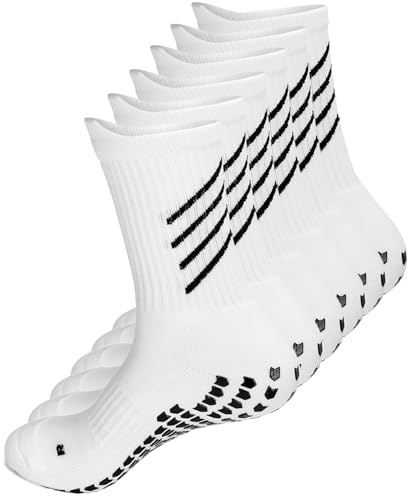 Chaussettes antidérapantes de football pour homme et femme, chaussettes à prise en mousse, chaussettes respirantes antidérapantes pour rugby, football, yoga, gym…, L