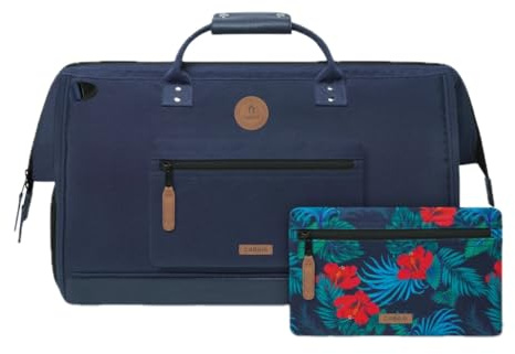 CABAIA - Sac de Voyage Duffle Adventurer Reykjavik 40L - Compatible Bagage Cabine 45x30x29 - Déperlant & Certifié Vegan - 2 Poches - Compartiment à Chaussures - Sac Week-End, Sac de Sport - Bleu