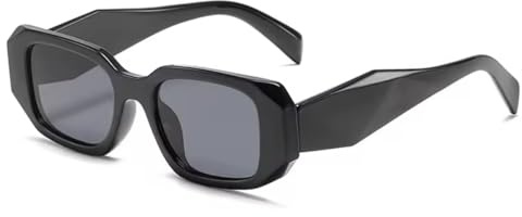 Persepolis Fashion Retro Y2k Rectangle Sunglasses Shades Sun Glasses Vintage Women UV400 (Black-2)