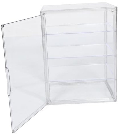 ULTECHNOVO Caja Apilable Para Encimera 4 Niveles Ajustables Transparente Puerta Magnética Almacenamiento Panadería Cocina Ahorro Espacio Gran Tamaño 36x27x22 Cm